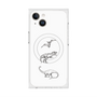 プレミアムスクエアケース with MagSafe［ Dinosaurs No.1 - White ］