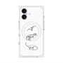プレミアムスクエアケース with MagSafe［ Dinosaurs No.1 - White ］