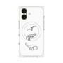 プレミアムスクエアケース with MagSafe［ Dinosaurs No.1 - White ］