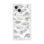 プレミアムスクエアケース with MagSafe［ Dinosaurs No.2 - White ］