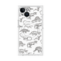 プレミアムスクエアケース with MagSafe［ Dinosaurs No.2 - White ］