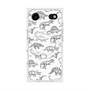 プレミアムスクエアケース with MagSafe［ Dinosaurs No.2 - White ］