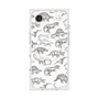 プレミアムスクエアケース with MagSafe［ Dinosaurs No.2 - White ］
