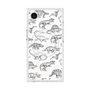 プレミアムスクエアケース with MagSafe［ Dinosaurs No.2 - White ］