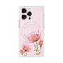 プレミアムスクエアケース with MagSafe［ Natural Flower - Pink ］