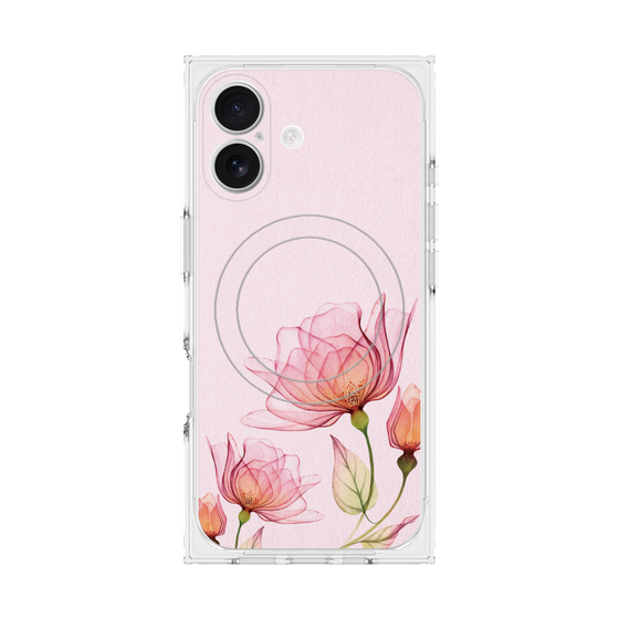 プレミアムスクエアケース with MagSafe［ Natural Flower - Pink ］