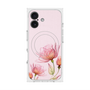 プレミアムスクエアケース with MagSafe［ Natural Flower - Pink ］
