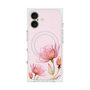 プレミアムスクエアケース with MagSafe［ Natural Flower - Pink ］