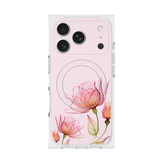プレミアムスクエアケース with MagSafe［ Natural Flower - Pink ］