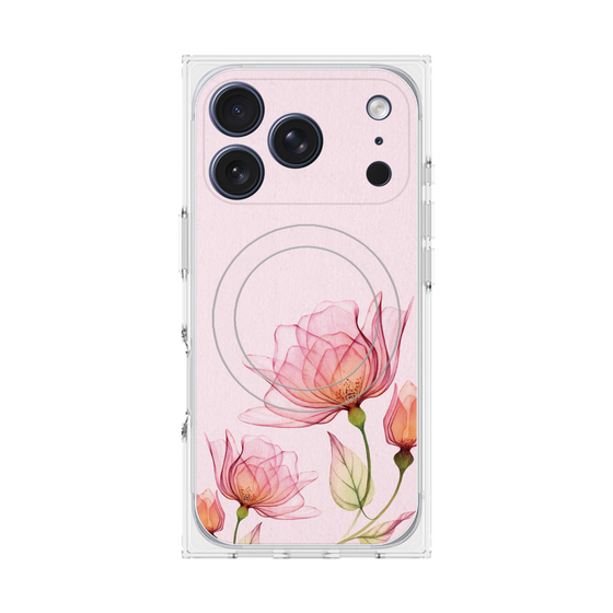 プレミアムスクエアケース with MagSafe［ Natural Flower - Pink ］