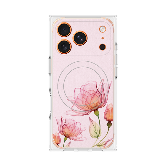 プレミアムスクエアケース with MagSafe［ Natural Flower - Pink ］