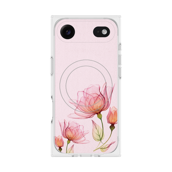 プレミアムスクエアケース with MagSafe［ Natural Flower - Pink ］