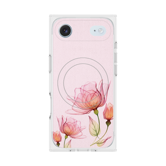 プレミアムスクエアケース with MagSafe［ Natural Flower - Pink ］