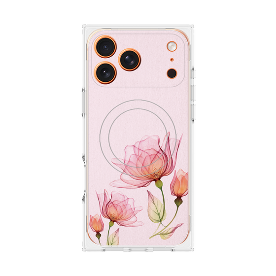 プレミアムスクエアケース with MagSafe［ Natural Flower - Pink ］