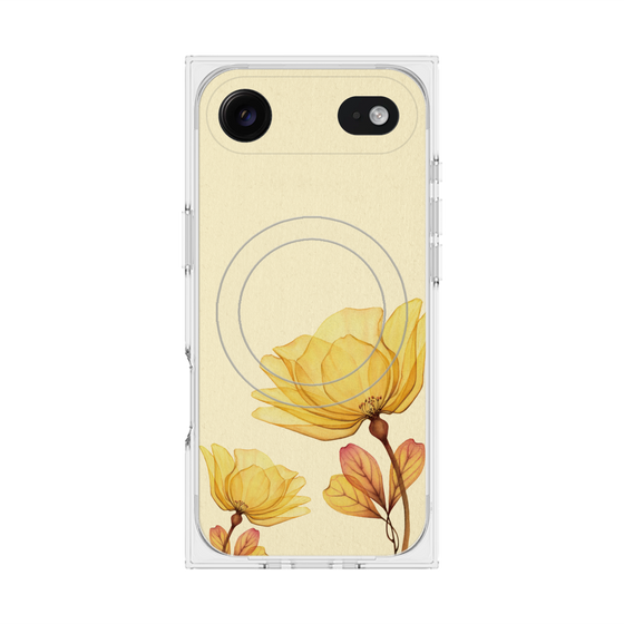 プレミアムスクエアケース with MagSafe［ Natural Flower - Yellow ］