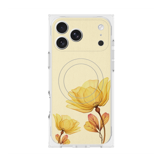 プレミアムスクエアケース with MagSafe［ Natural Flower - Yellow ］
