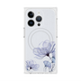 プレミアムスクエアケース with MagSafe［ Natural Flower - blue ］