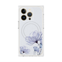 プレミアムスクエアケース with MagSafe［ Natural Flower - blue ］