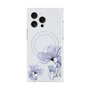 プレミアムスクエアケース with MagSafe［ Natural Flower - blue ］