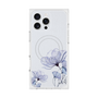 プレミアムスクエアケース with MagSafe［ Natural Flower - blue ］