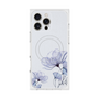 プレミアムスクエアケース with MagSafe［ Natural Flower - blue ］