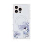 プレミアムスクエアケース with MagSafe［ Natural Flower - blue ］