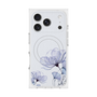 プレミアムスクエアケース with MagSafe［ Natural Flower - blue ］