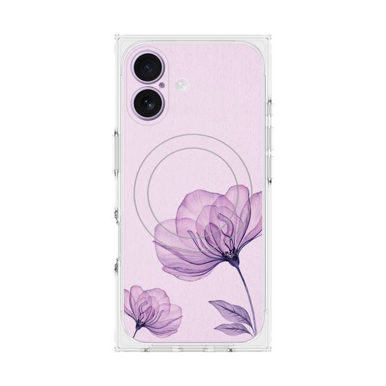 プレミアムスクエアケース with MagSafe［ Natural Flower - Purple ］