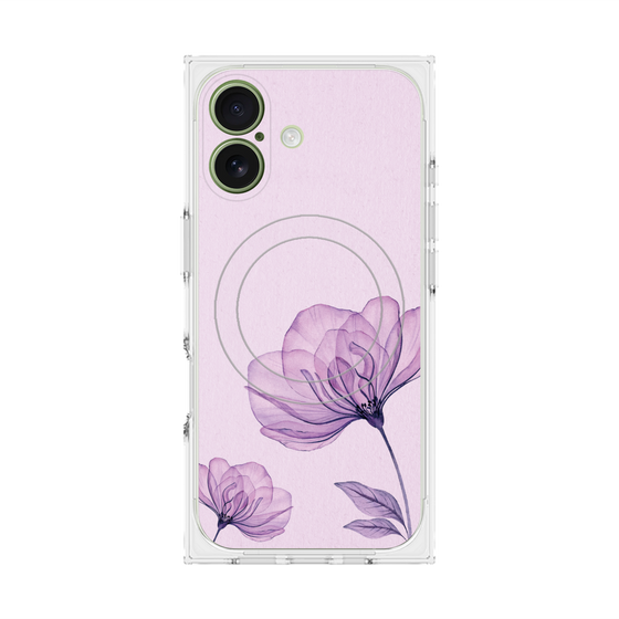 プレミアムスクエアケース with MagSafe［ Natural Flower - Purple ］