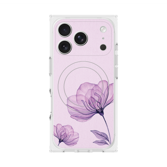 プレミアムスクエアケース with MagSafe［ Natural Flower - Purple ］