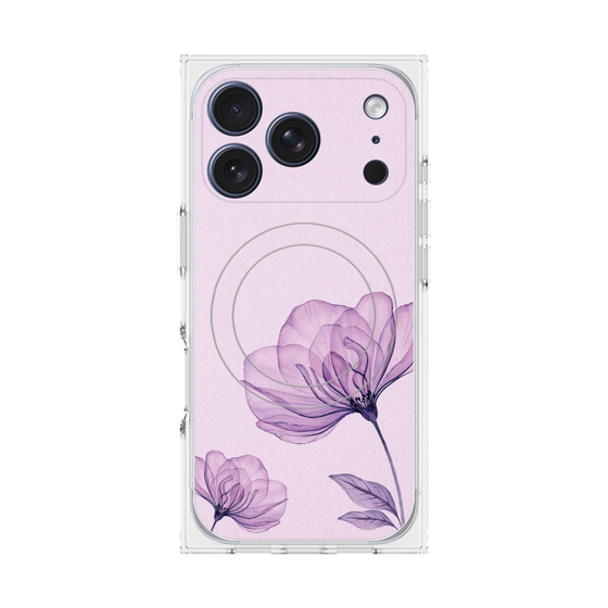 プレミアムスクエアケース with MagSafe［ Natural Flower - Purple ］