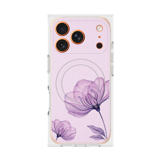 プレミアムスクエアケース with MagSafe［ Natural Flower - Purple ］