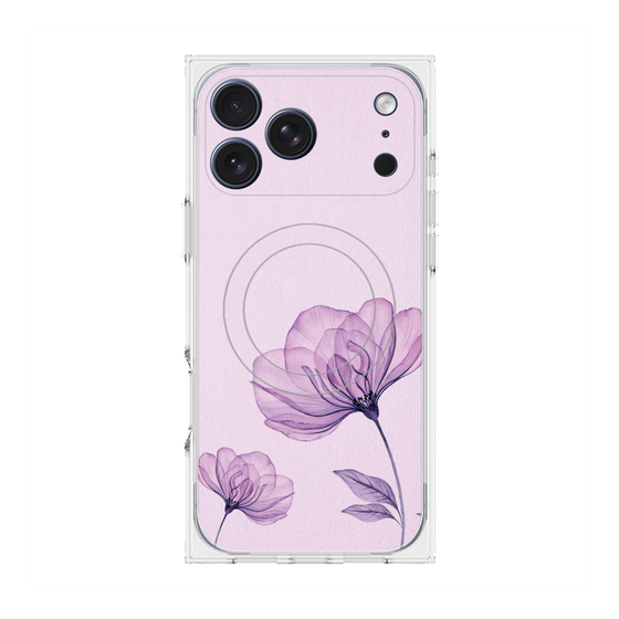 プレミアムスクエアケース with MagSafe［ Natural Flower - Purple ］