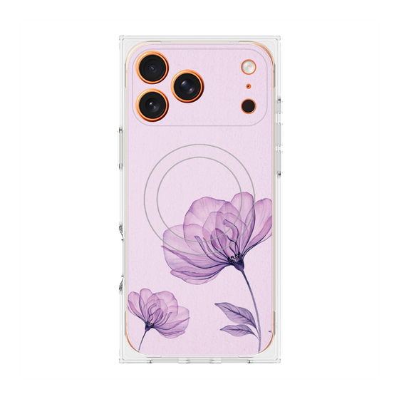 プレミアムスクエアケース with MagSafe［ Natural Flower - Purple ］