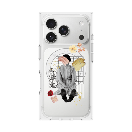 プレミアムスクエアケース with MagSafe［ Spring Picnic with Flowers ］