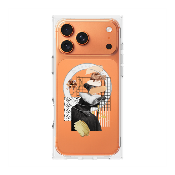 プレミアムスクエアケース with MagSafe［ Artistic Fall in Beige ］