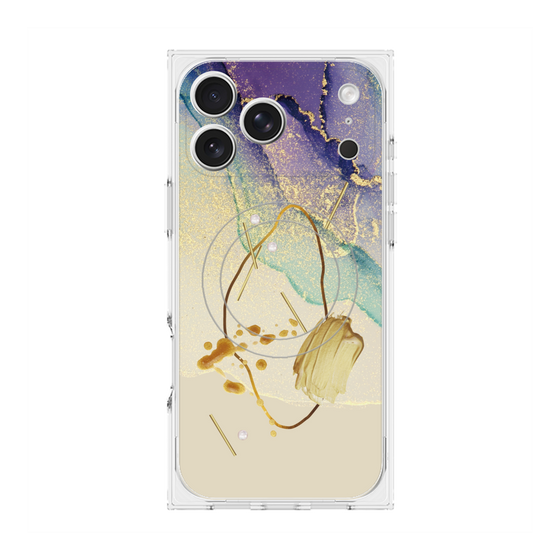 プレミアムスクエアケース with MagSafe［ Marble Nuance Painting Purple ］