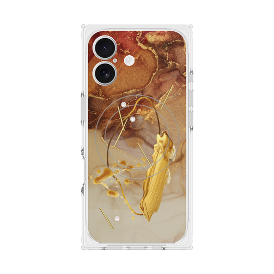 プレミアムスクエアケース with MagSafe［ Marble Nuance Painting Brown ］