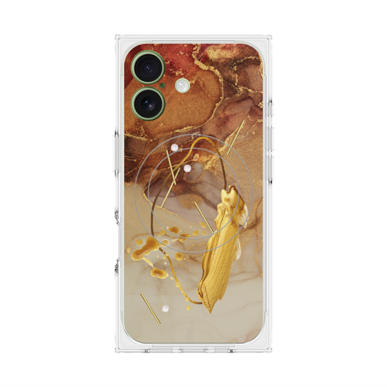 プレミアムスクエアケース with MagSafe［ Marble Nuance Painting Brown ］