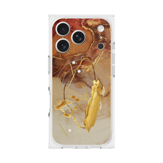 プレミアムスクエアケース with MagSafe［ Marble Nuance Painting Brown ］