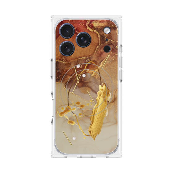 プレミアムスクエアケース with MagSafe［ Marble Nuance Painting Brown ］
