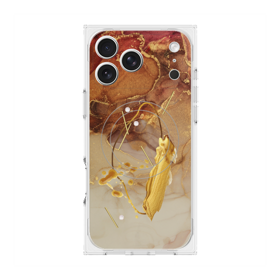 プレミアムスクエアケース with MagSafe［ Marble Nuance Painting Brown ］