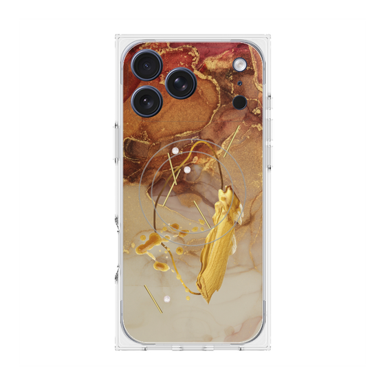 プレミアムスクエアケース with MagSafe［ Marble Nuance Painting Brown ］