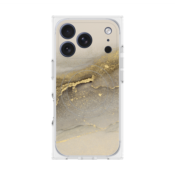 プレミアムスクエアケース with MagSafe［ Marble Gray ］