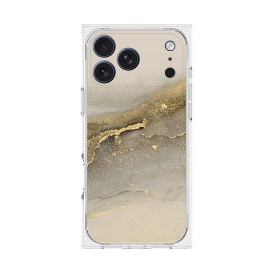 プレミアムスクエアケース with MagSafe［ Marble Gray ］