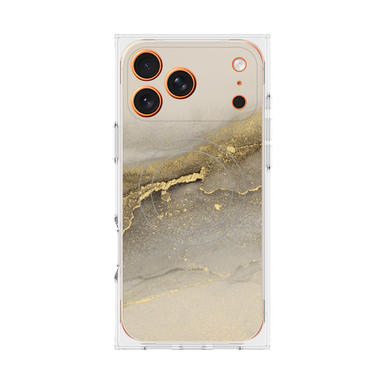 プレミアムスクエアケース with MagSafe［ Marble Gray ］