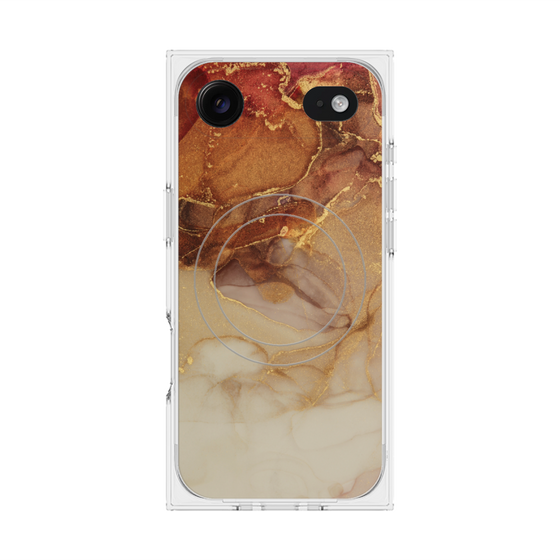 プレミアムスクエアケース with MagSafe［ Marble Brown ］