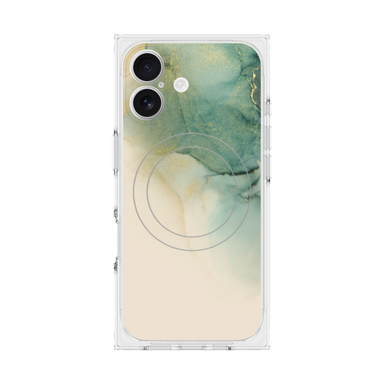 プレミアムスクエアケース with MagSafe［ Marble Green ］