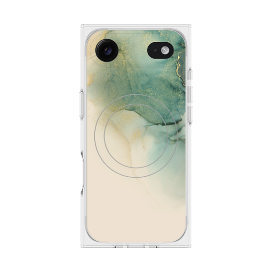 プレミアムスクエアケース with MagSafe［ Marble Green ］