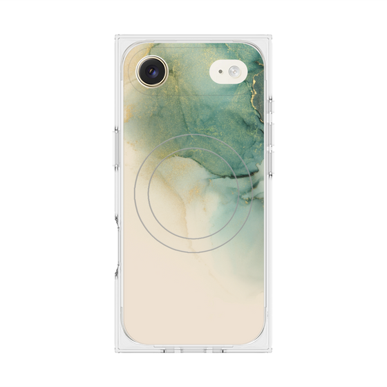 プレミアムスクエアケース with MagSafe［ Marble Green ］